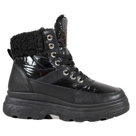 Bella Paris Sneakers Con Pelle Di Pecora nero