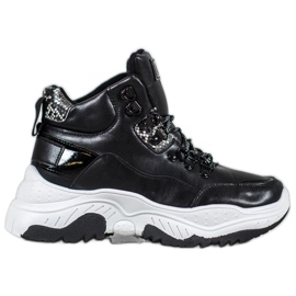 Bella Paris Sneakers con lacci alla moda nero