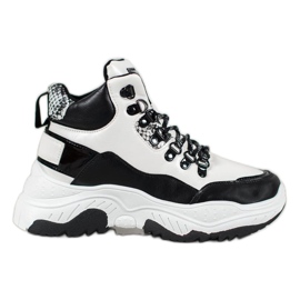 Bella Paris Sneakers con lacci alla moda bianco nero