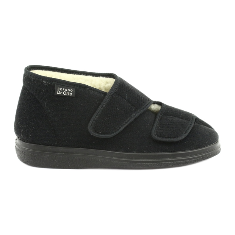 Dr.Orto Befado calde ciabatte da uomo con velcro, pu 986M011, nere nero