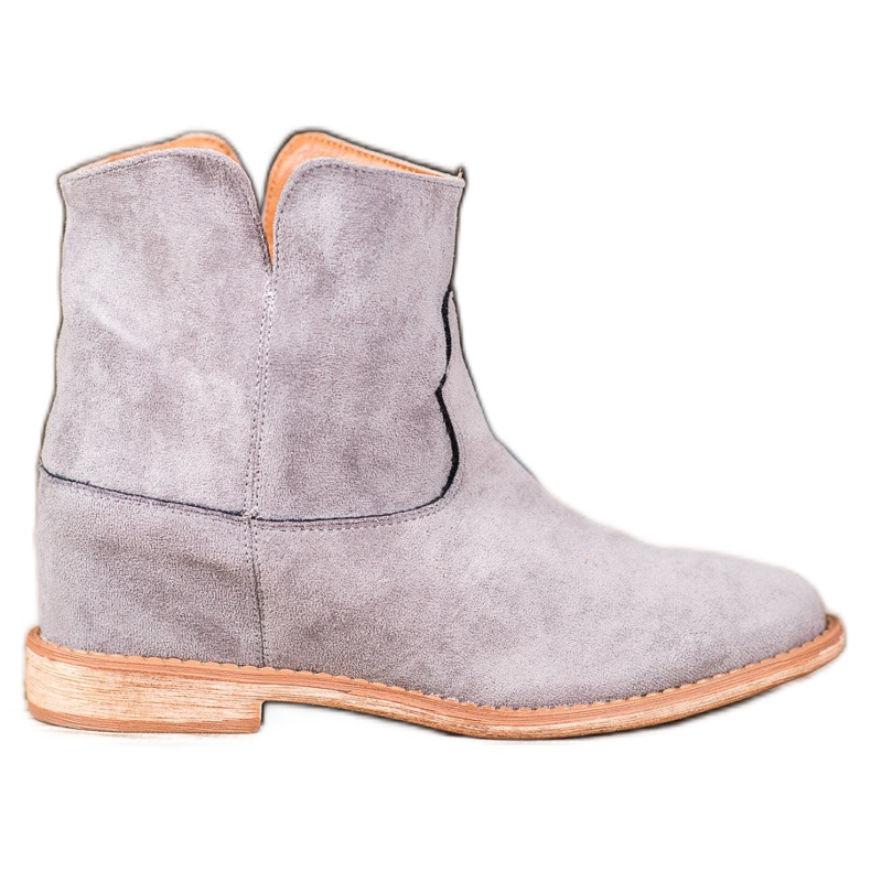 Bella Paris Stivali da cowboy in pelle scamosciata grigio