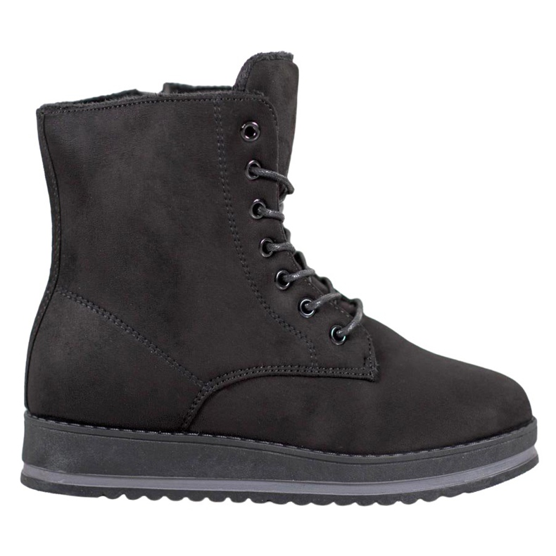 SHELOVET Trapper in pelle scamosciata sulla piattaforma nero