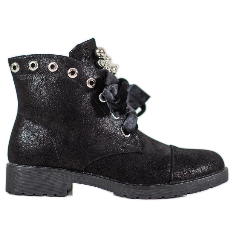 Bella Paris Stivali Con Un Fiocco Decorativo nero