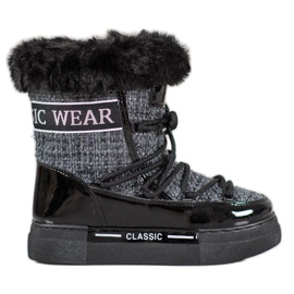 Bella Paris Stivali da neve classici alla moda nero grigio