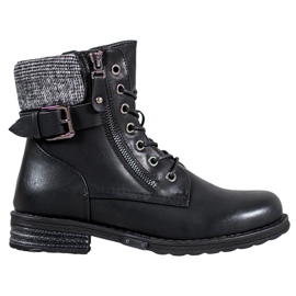 J. Star Stivaletti stringati con ecopelle nero