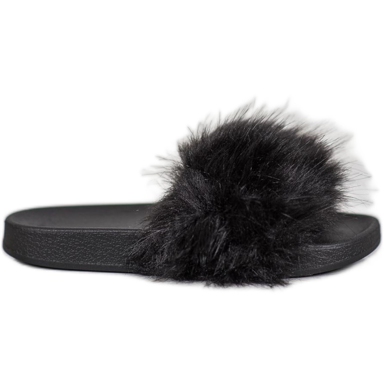 SHELOVET Pantofole In Gomma Con Pelliccia nero