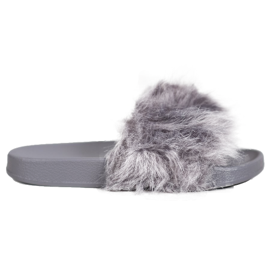 SHELOVET Pantofole In Gomma Con Pelliccia grigio
