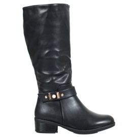 SHELOVET Stivali eleganti con ecopelle nero