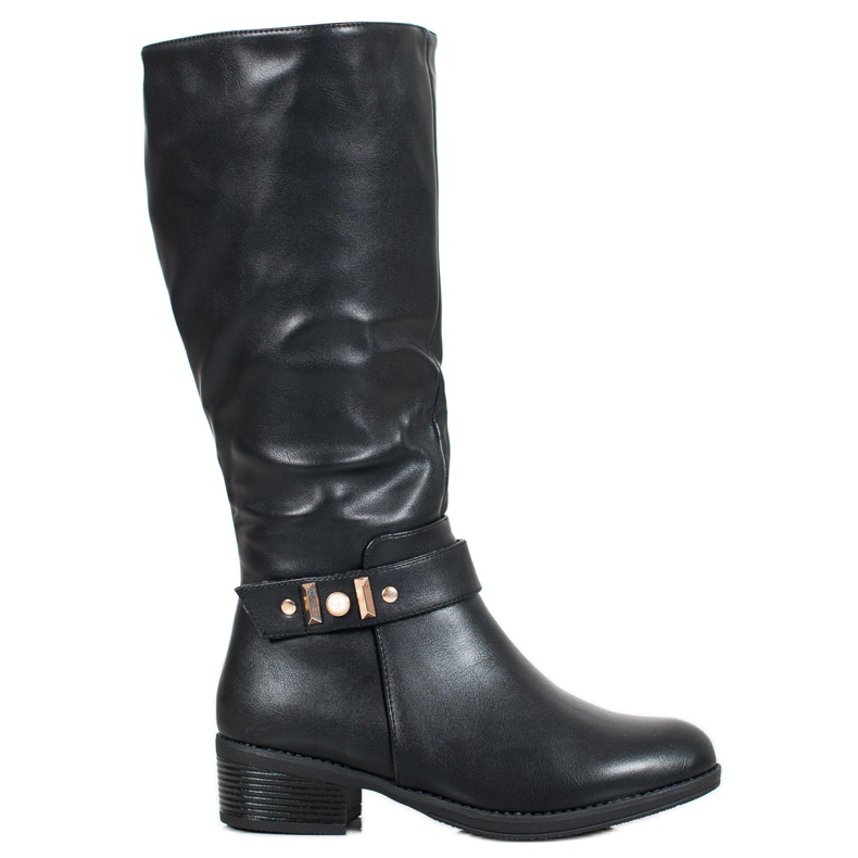 SHELOVET Stivali eleganti con ecopelle nero