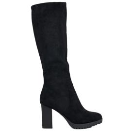 SHELOVET Stivali in pelle scamosciata nero