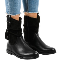 Stivali isolanti piatti neri da donna 2956 nero