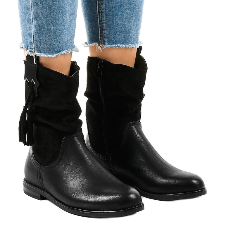 Stivali isolanti piatti neri da donna 2956 nero