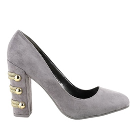 Décolleté in camoscio grigio DD59P
