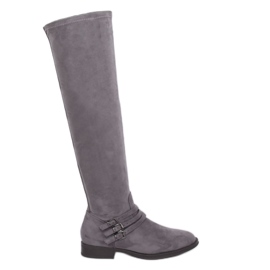 Stivali di pelle scamosciata grigia K1807811 Gris grigio