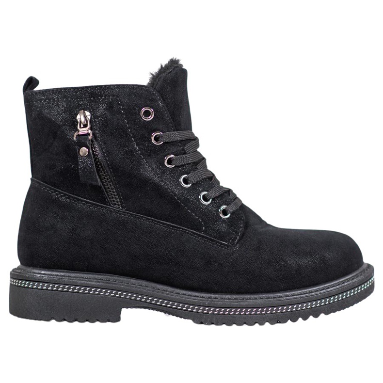 SHELOVET Trapper con glitter nero