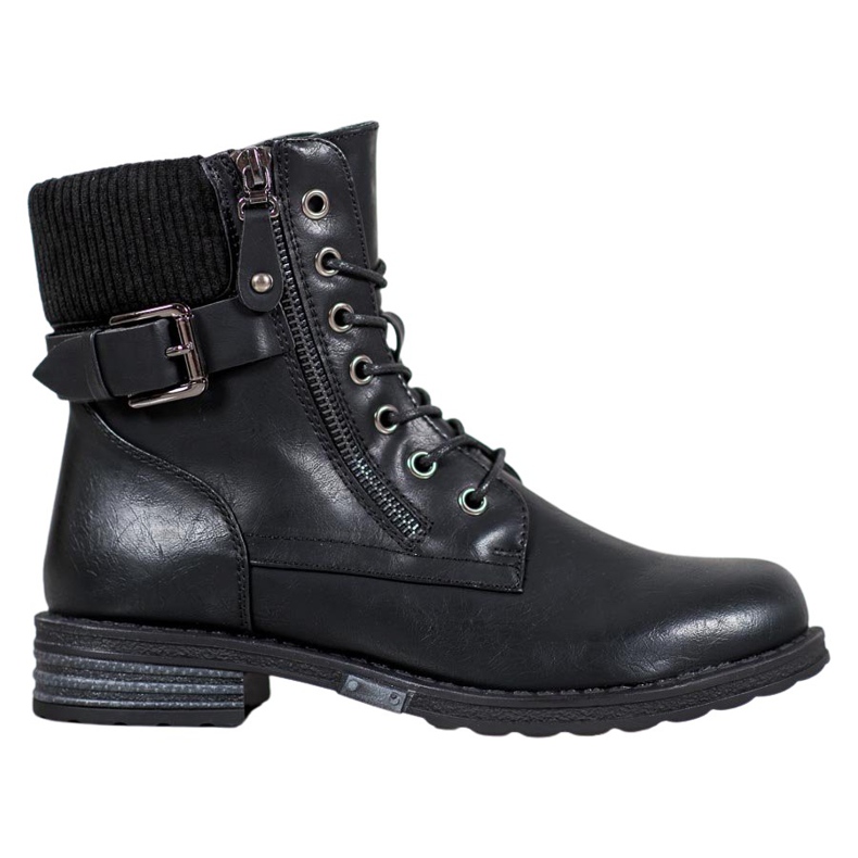 J. Star Stivaletti stringati con ecopelle nero