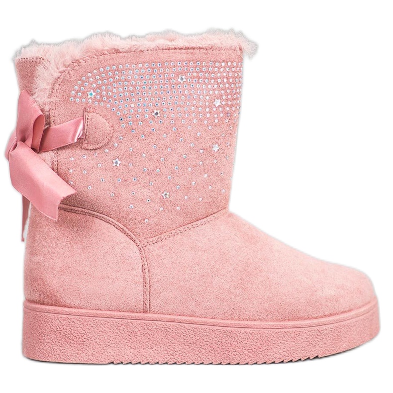 SHELOVET Mukluki con cristalli rosa