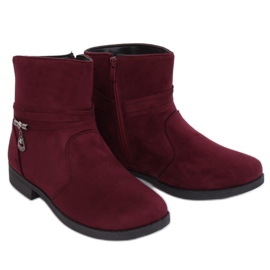Stivali da donna scamosciati bordeaux MP-53 Red Ii Genre rosso