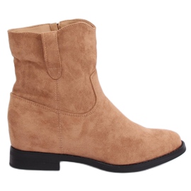 Stivali su una zeppa nascosta beige G-7605 Khaki