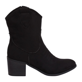 Stivali texani in camoscio neri 5689 Black nero