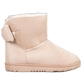 SHELOVET Mukluki beige con fiocco