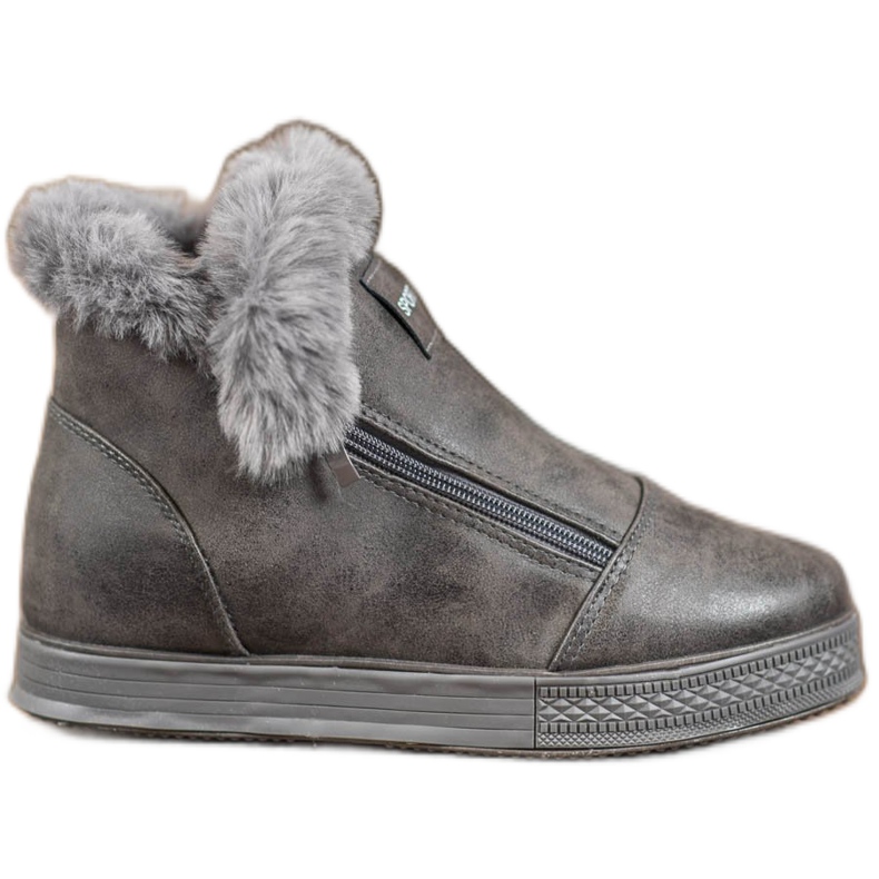 SHELOVET Stivali sportivi con pelliccia grigio