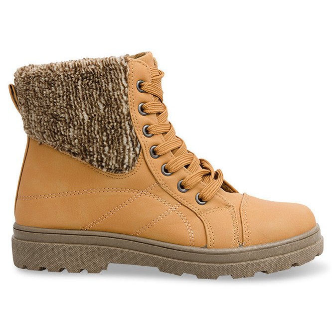 Stivali in legno con montone 368 Camel marrone