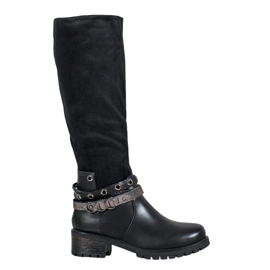 SHELOVET Stivali Con Strass nero