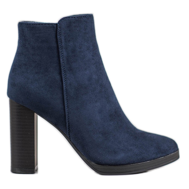 Ideal Shoes Stivali classici con tacco alto blu
