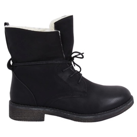 Stivali neri su una pelle di pecora 758-PA Black nero