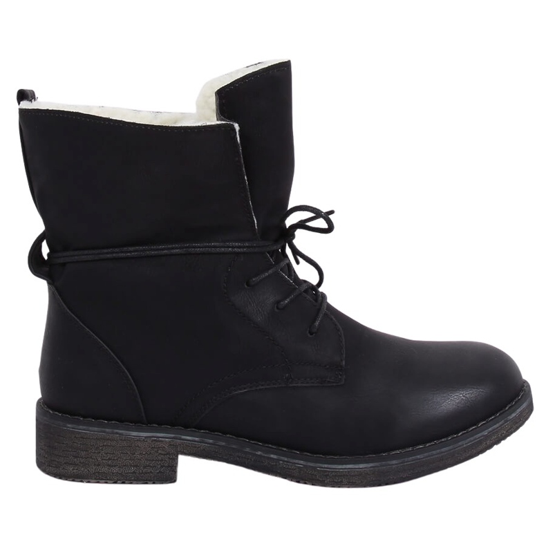 Stivali neri su una pelle di pecora 758-PA Black nero