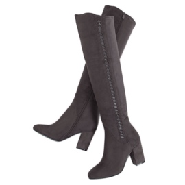 Stivali sopra il ginocchio grigi in grigio 7539-GG Grey