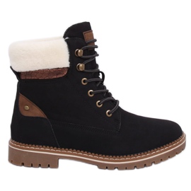 Stivali neri in legno 185-PA Nero