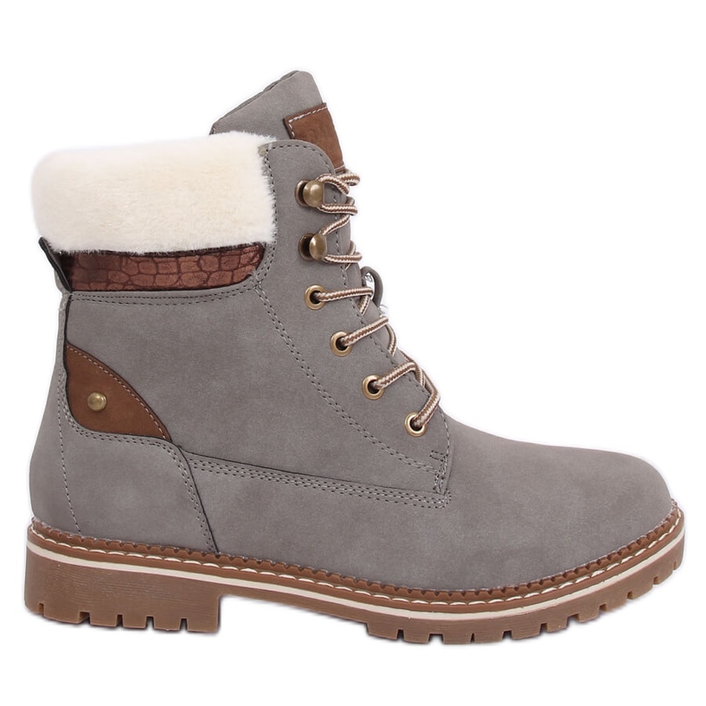 Stivali grigi in legno da donna 185-PA Grey grigio