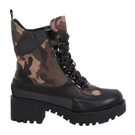 Scarpe con suola alta NS067 Camouflage nero