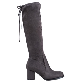 J. Star Stivali classici in pelle scamosciata grigio