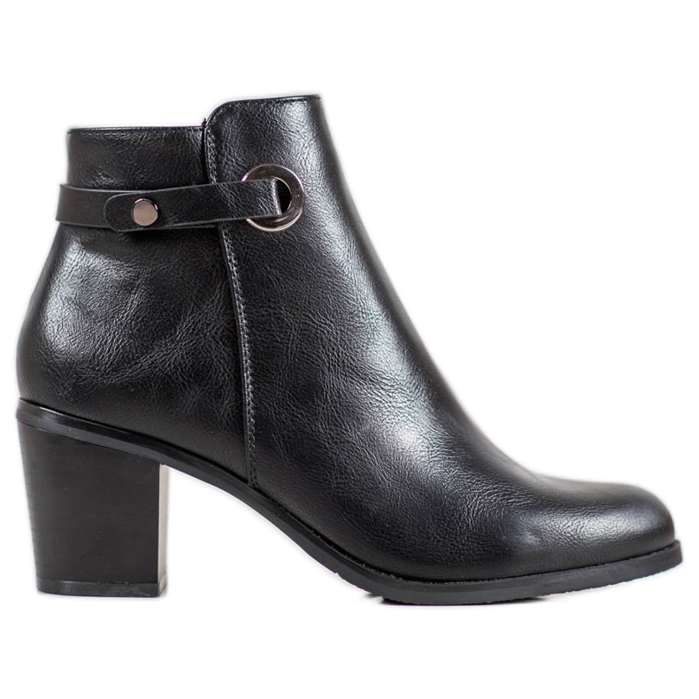 Ideal Shoes Stivali classici in ecopelle nero