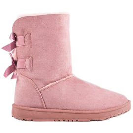 Haver Stivali da neve caldi con fiocchi rosa