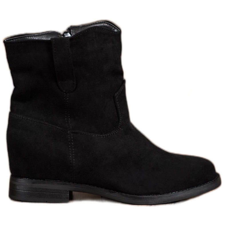 Ideal Shoes Stivali da cowboy caldi su una zeppa nero