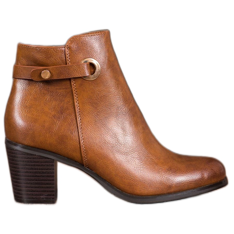 Ideal Shoes Stivali classici in ecopelle marrone