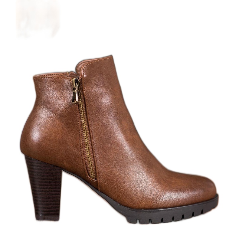 Anesia Paris Stivali eleganti in ecopelle marrone