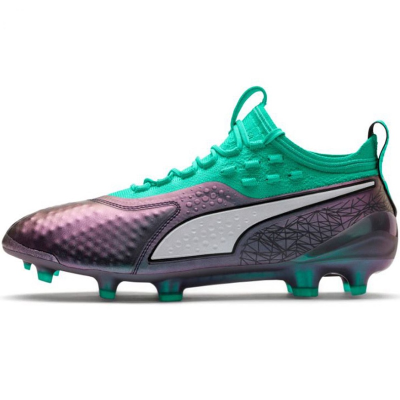 Scarpe da calcio Puma One 1 Il Lth Fg Ag M 104925 01 rosso verde