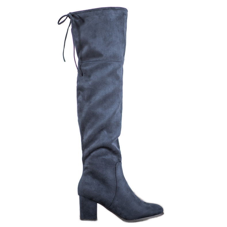 Clowse Stivali eleganti in pelle scamosciata blu