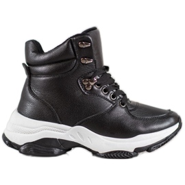Ideal Shoes Sneakers in ecopelle nero