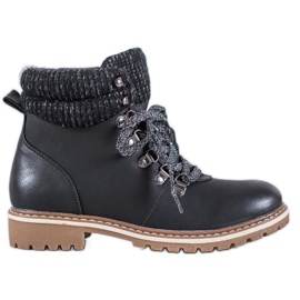 Goodin Scarponi da trekking con allacciatura decorativa nero