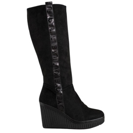 Goodin Stivali con zeppa Amore nero