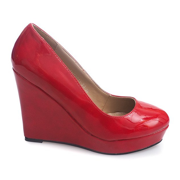 Décolleté laccate con zeppa 2011-23 rosse rosso