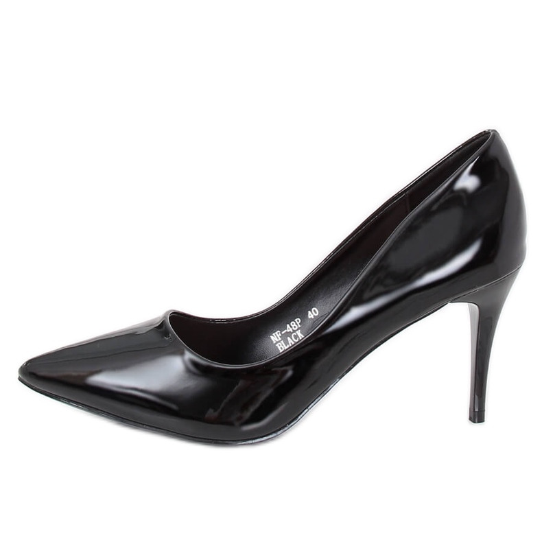 Décolleté su tacco nero NF-48P laccato nero