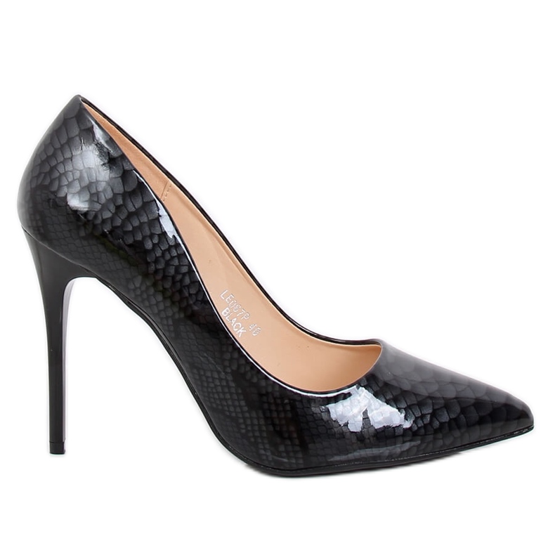 Décolleté su un nero e grigio LE067P Stiletto nero
