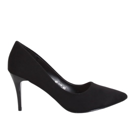 Décolleté su un comodo tacco nero NF-49P Black